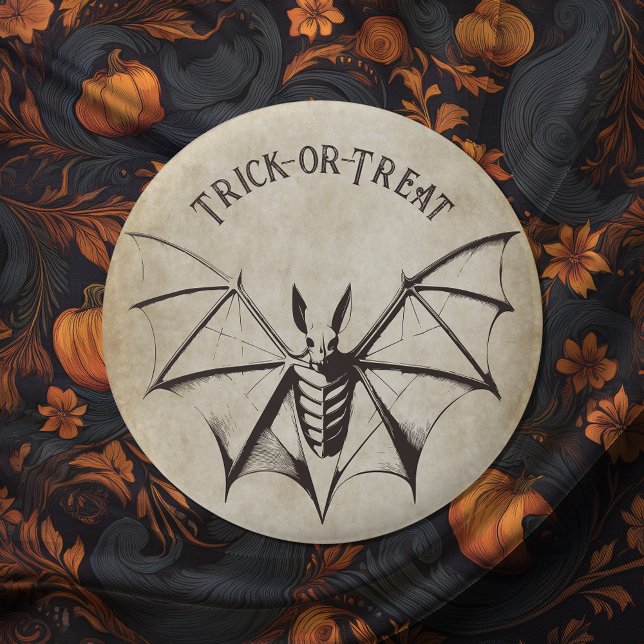 Vintages Skelettbast Halloween Button (Von Creator hochgeladen)