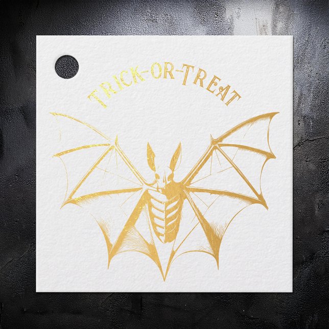 Vintages Skelettbast Halloween Geschenkanhänger (Von Creator hochgeladen)