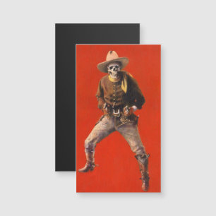 Vintages Skeletter Cowboy Business Card Magnet
