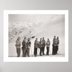 Vintages Ski iamge, Damen auf Skis Poster