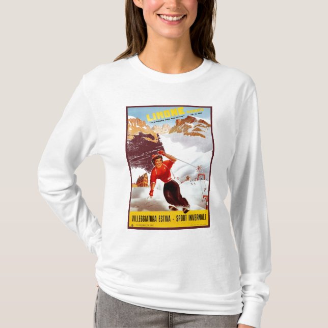 Vintages Ski Limone Piemonte italienisches T-Shirt (Vorderseite)