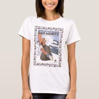 Vintages Ski-Plakat, San Moritz, Butte mit Haube, T-Shirt