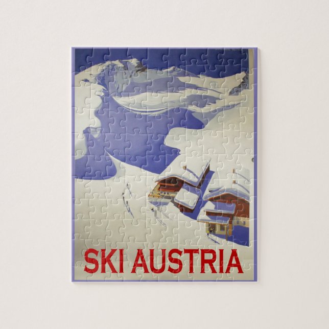 Vintages Ski-Plakat, Ski Österreich (Vertikal)