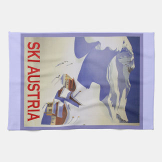 Vintages Ski-Plakat, Ski Österreich Geschirrtuch