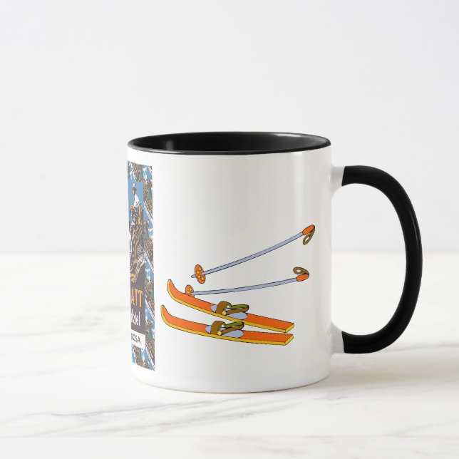 Vintages Ski-Plakat, Zermatt, Seilers Hotel Tasse (Rechts)