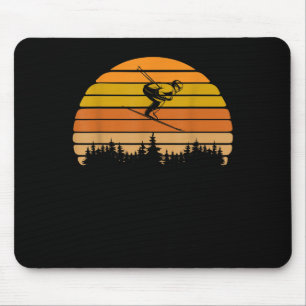Vintages Skidesign für Skifahrer Mousepad