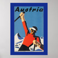 Vintages Skifahren in Austria Poster