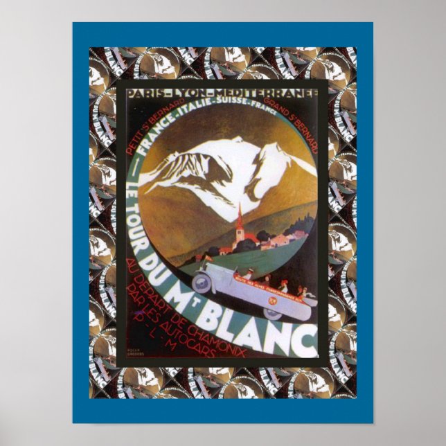Vintages Skiposter, Frankreich, Tour de Mont Blanc Poster (Vorne)