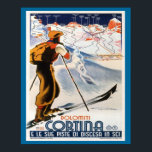 Vintages Skiposter, Italien, Dolomiten Cortina Poster<br><div class="desc">Vintages Skiposter,  Italien,  Dolomiten Cortina</div>