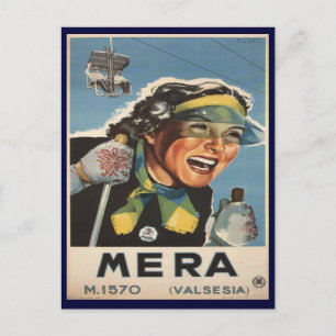 Vintages Skiposter,   Mera Postkarte