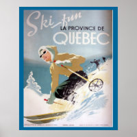 Vintages Skiposter, Quebec für Wintersport