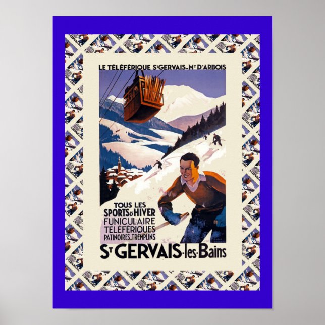 Vintages Skiposter, Saint Gervais les Bains Poster (Vorne)