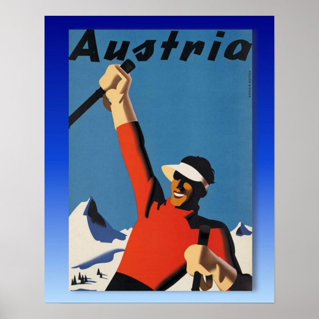 Vintages Skiposter, Ski Österreich Poster (Vorne)