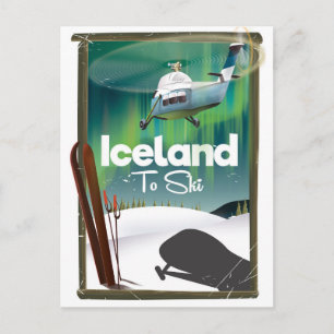 Vintages Skipposter in Island Postkarte
