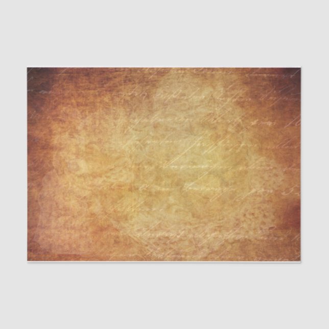 Vintages Skript auf einem Bronze-Hintergrund Seidenpapier (Vorderseite)