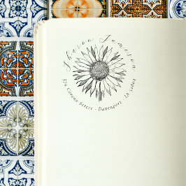 Vintages Skript Sonnenblume benutzerdefinierte Rüc Gummistempel