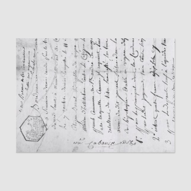 Vintages Skripthandschreiben Seidenpapier (Vorderseite)