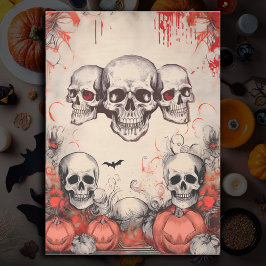 Vintages Skull-Halloween-Dekoupage-Tissue Seidenpapier