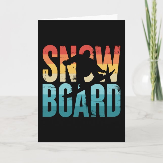 Vintages Snowboard-Geschenk für Snowboarder Karte (Vorderseite)