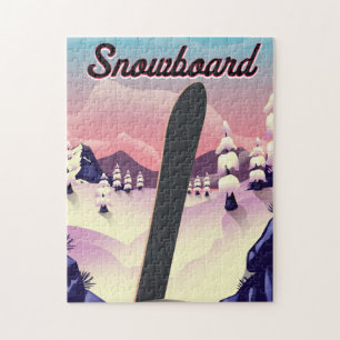 Vintages Snowboard-Reiseplakat