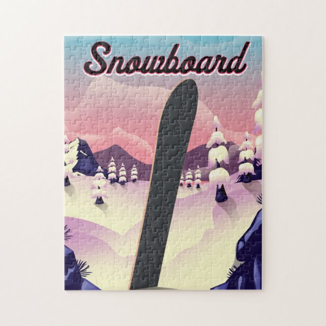 Vintages Snowboard-Reiseplakat (Vertikal)