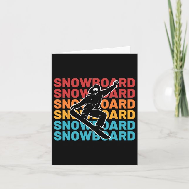 Vintages Snowboard Wintersport Skifahren Karte (Vorderseite)