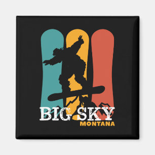 Vintages Snowboarden Resort Big Sky Montana Magnet