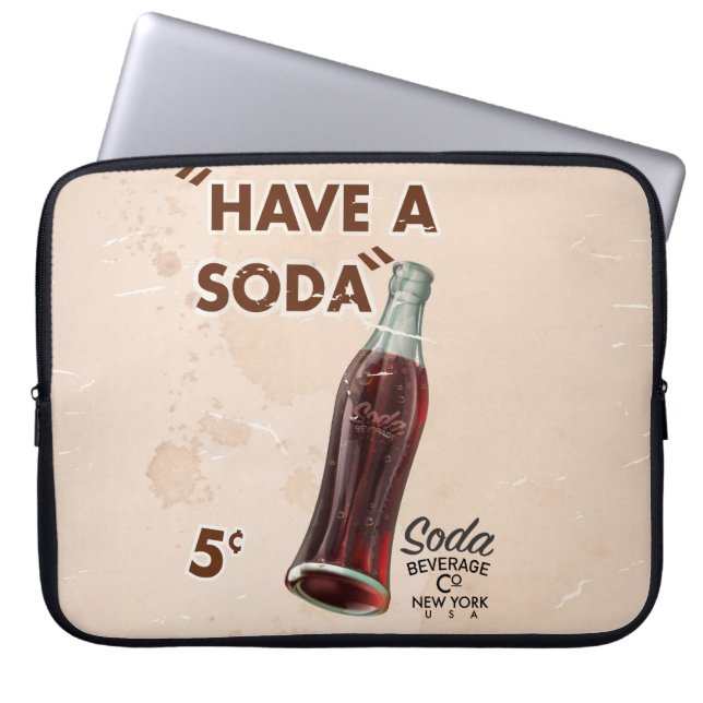 Vintages Soda Poster Laptopschutzhülle (Vorderseite)