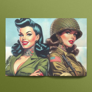 Vintages Soldaten-Button Seidenpapier