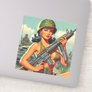Vintages Soldier-Button Aufkleber