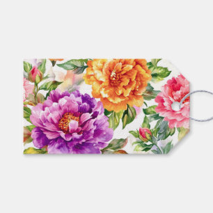 Vintages Sommerblutlicht Florals Geschenkanhänger