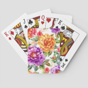 Vintages Sommerblutlicht Florals Spielkarten