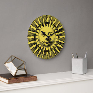 Vintages Sonnenlicht Große Wanduhr