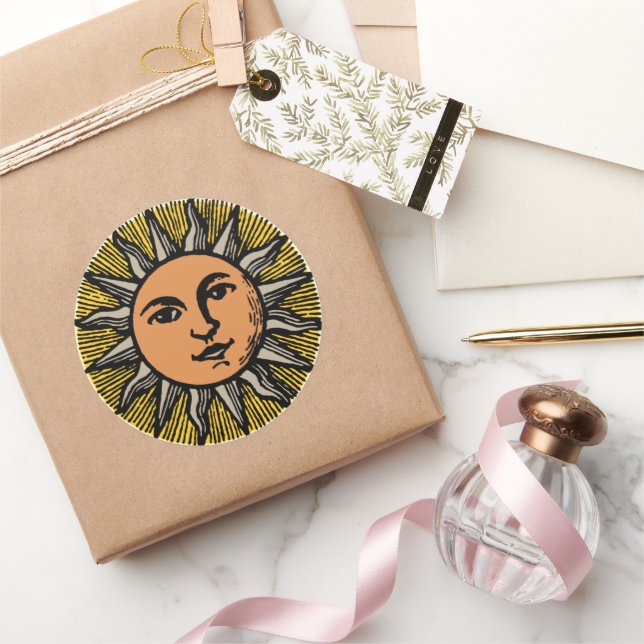 Vintages Sonnenlicht Runder Aufkleber (Schenken)
