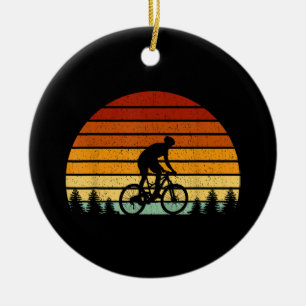 Vintages Sonnenuntergang Mountainbike-Geschenk für Keramik Ornament