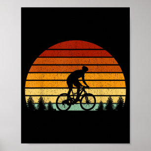 Vintages Sonnenuntergang Mountainbike-Geschenk für Poster