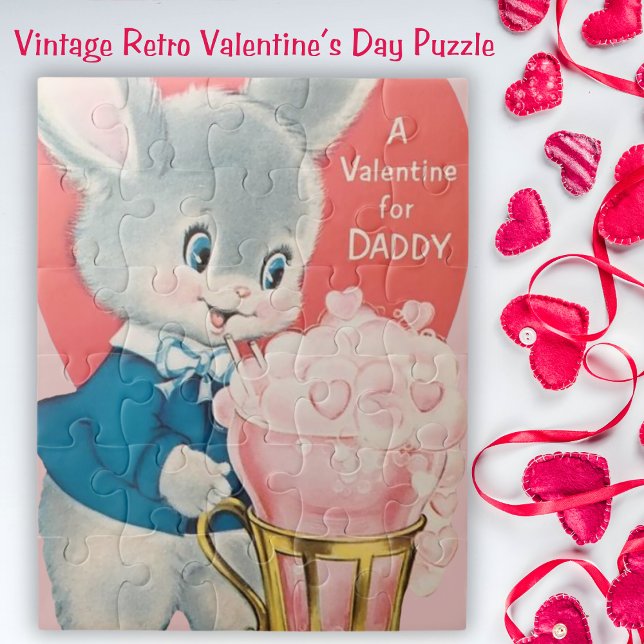 Vintages Sonnenwunder für Daddy Retro (Vintage Bunny Valentine for Daddy Retro Jigsaw Puzzle)