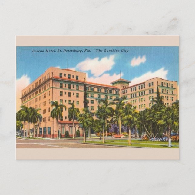 Vintages Soreno Hotel St. Petersburg FL Postkarte (Vorderseite)