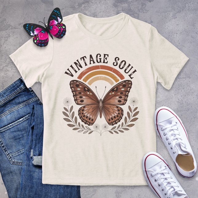 Vintages Soul Brown Butterfly Retro Shirt (Von Creator hochgeladen)