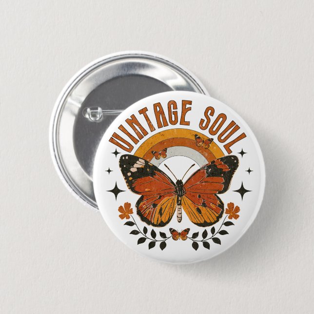 Vintages Soul Butterfly Button (Vorne & Hinten)