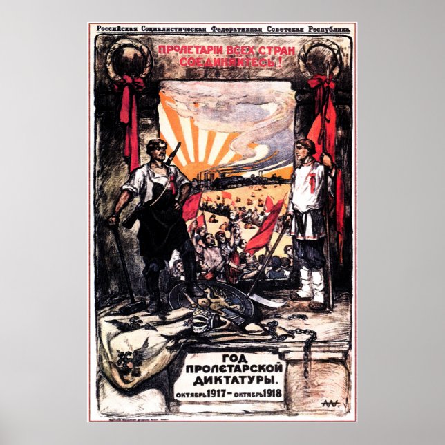 Vintages sowjetisches Propaganda-Poster Poster (Vorne)