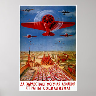 Vintages sowjetisches Propagandaposter der 1930er Poster