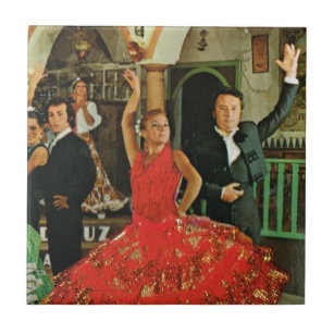 Vintages Spanien, Flamencotänzer Fliese
