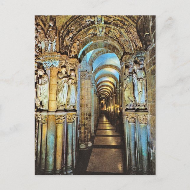 Vintages Spanien, Santiago de Compostela Postkarte (Vorderseite)