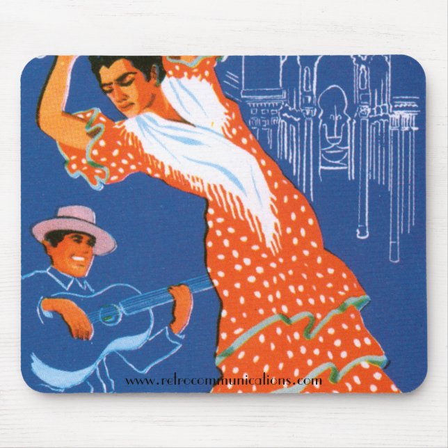 Vintages Spanisch-Reise-Bild Mousepad (Vorne)
