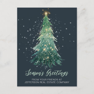Vintages Sparkling Weihnachtsbaumunternehmen Feiertagspostkarte