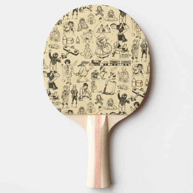 Vintages Spielzeug und Kindermuster Tischtennis Schläger (Vorderseite)