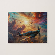 Vintages Spitfire-Puzzle: Geschichte zusammenspiel