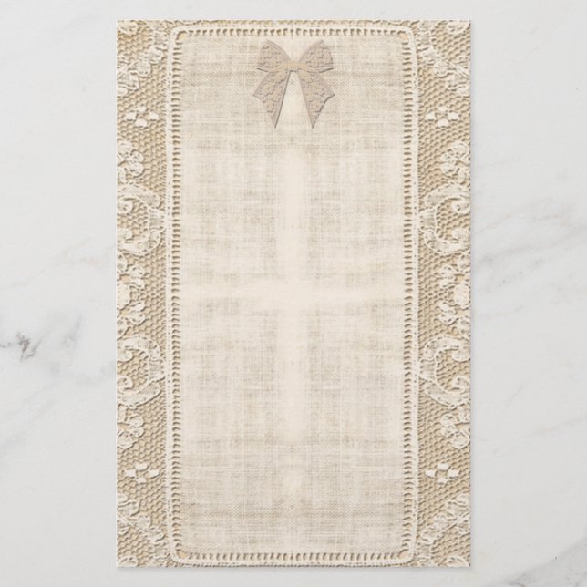 Vintages Spitze-Briefpapier Briefpapier (Vorderseite)