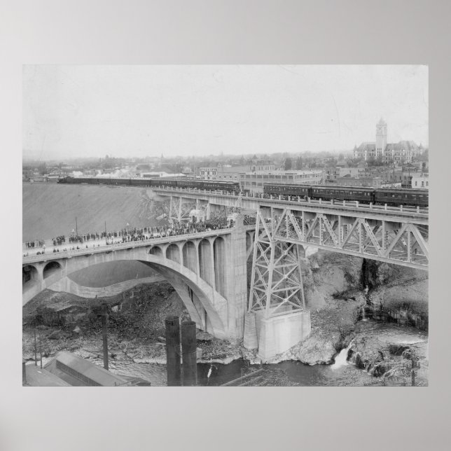 Vintages Spokane-Bahnposter Poster (Vorne)